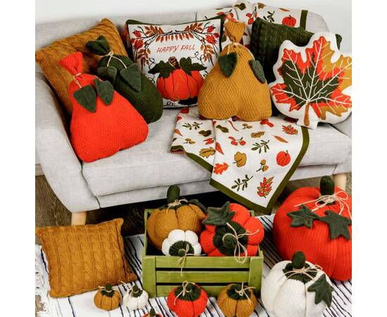 Подушка 45х45 в'язана Happy Fall Гарбуз Прованс (029745), зображення 4