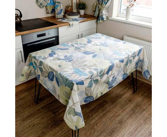 Скатертина 136х220 Блакитні Квіти Прованс (30910), Тип: скатертини, Основний колір: блакитний, Форма скатертини: прямокутна, Розмір: 136x220, зображення 2