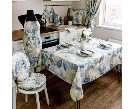 Скатертина 136х220 Блакитні Квіти Прованс (30910), Тип: скатертини, Основний колір: блакитний, Форма скатертини: прямокутна, Розмір: 136x220, зображення 3