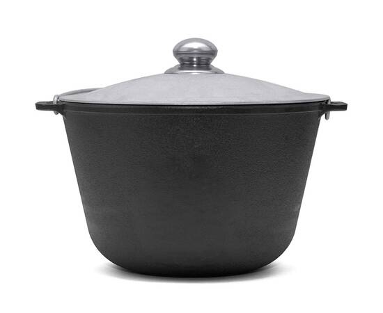 Казан туристичний чавунний з алюмінієвою кришкою 8 л Туризм Brizoll (KT08-4), Об’єм казана: 8 л, Наявність кришки: з алюмінієвою кришкою, зображення 3