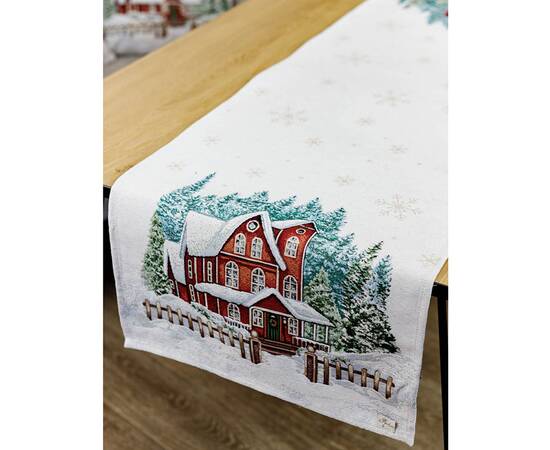 Дорожка гобеленовая с велюром 35х100 Святковий дім Прованс (031358), Тип: дорожки (раннеры), Цвет: зеленый, Форма скатерти: прямоугольная, Размер: 35x100, изображение 2