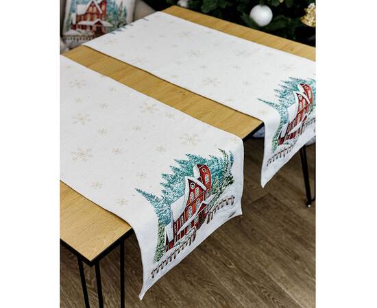 Дорожка гобеленовая с велюром 35х100 Святковий дім Прованс (031358), Тип: дорожки (раннеры), Цвет: зеленый, Форма скатерти: прямоугольная, Размер: 35x100, изображение 3