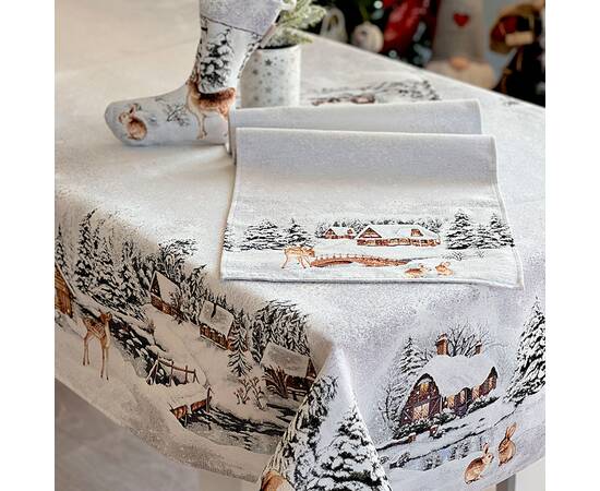 Дорожка на стол 40х160 LiMaSo (WINTER-40), Тип: дорожки (раннеры), Цвет: коричневый, Форма скатерти: прямоугольная, Размер: 40x160, изображение 3