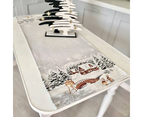 Дорожка на стол 40х160 LiMaSo (WINTER-40), Тип: дорожки (раннеры), Цвет: коричневый, Форма скатерти: прямоугольная, Размер: 40x160, изображение 4