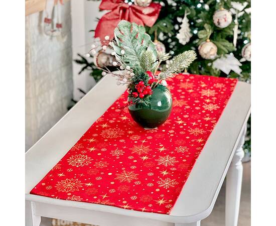 Доріжка на стіл 37х100 LiMaSo (ADHARA-37), Тип: доріжки (раннери), Основний колір: червоний, Форма скатертини: прямокутна, Розмір: 37x100, зображення 3