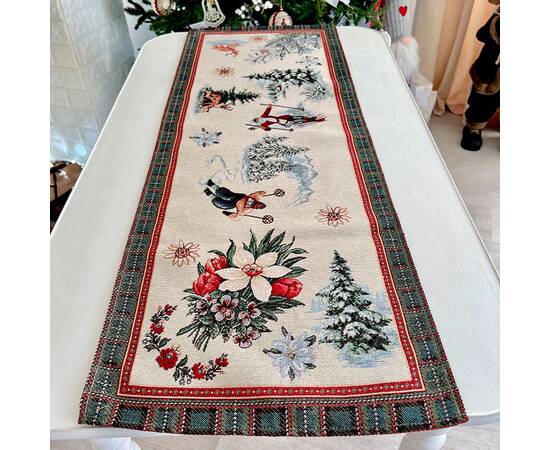 Дорожка на стол 45х140 LiMaSo (CHAMONIX-45), Тип: дорожки (раннеры), Цвет: зеленый, Форма скатерти: прямоугольная, Размер: 45x140, изображение 4