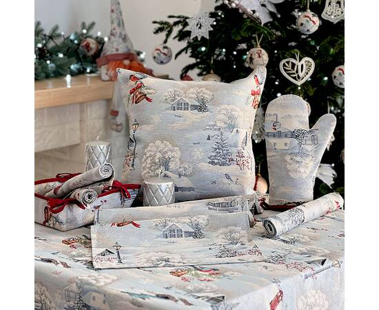 Дорожка на стол 45х140 LiMaSo (EDEN1254-45), Тип: дорожки (раннеры), Цвет: голубой, Форма скатерти: прямоугольная, Размер: 45x140, изображение 4