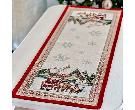 Доріжка на стіл 40х160 LiMaSo (FROSTY-40), Тип: доріжки (раннери), Основний колір: червоний, Форма скатертини: прямокутна, Розмір: 40x160, зображення 3