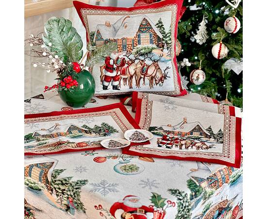 Дорожка на стол 37х100 LiMaSo (FROSTY-37), Тип: дорожки (раннеры), Цвет: красный, Форма скатерти: прямоугольная, Размер: 37x100, изображение 4