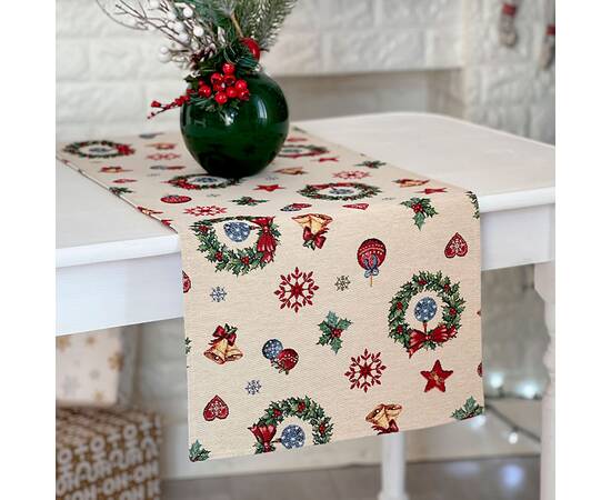 Дорожка на стол 45х140 LiMaSo (OTILIA-45), Тип: дорожки (раннеры), Цвет: зеленый, Форма скатерти: прямоугольная, Размер: 45x140, изображение 4