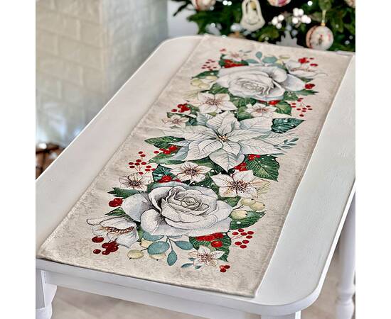 Доріжка на стіл 37х100 LiMaSo (OTILIA-37), Тип: доріжки (раннери), Основний колір: зелений, Форма скатертини: прямокутна, Розмір: 37x100, зображення 3