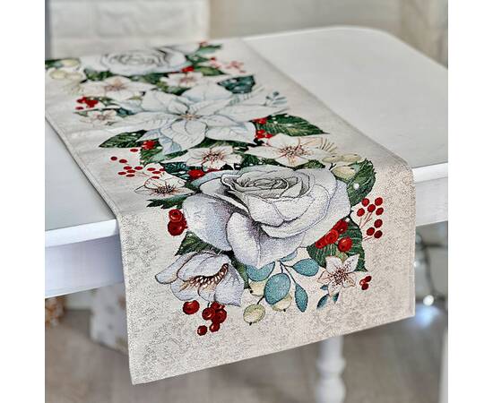 Доріжка на стіл 37х100 LiMaSo (OTILIA-37), Тип: доріжки (раннери), Основний колір: зелений, Форма скатертини: прямокутна, Розмір: 37x100, зображення 4