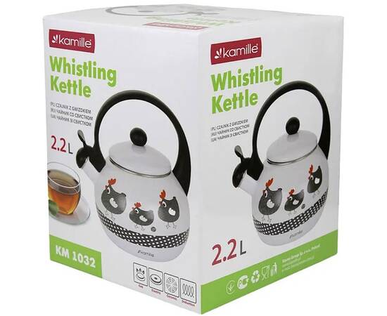 Эмалированный чайник со свистком 2.2 л Kamille (1032), изображение 5