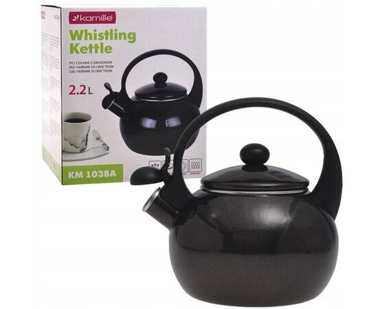Емальований чайник із свистком 2.2 л Kamille (1038A), зображення 4
