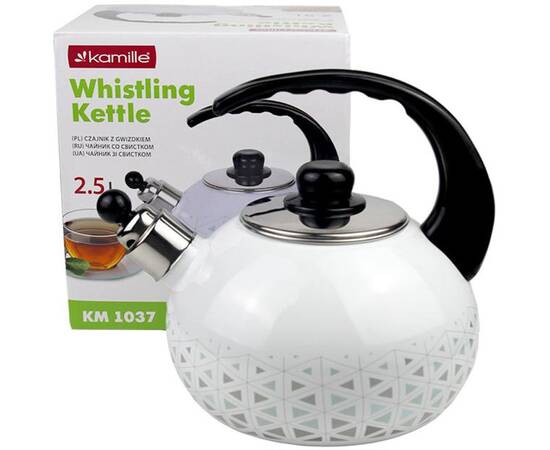 Эмалированный чайник со свистком 2.5 л Kamille (1037), изображение 5