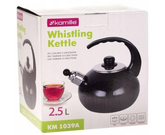 Емальований чайник із свистком 2.5 л Kamille (1039A), зображення 4