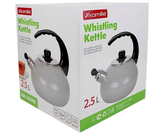Эмалированный чайник со свистком 2.5 л Kamille (1039B), изображение 4