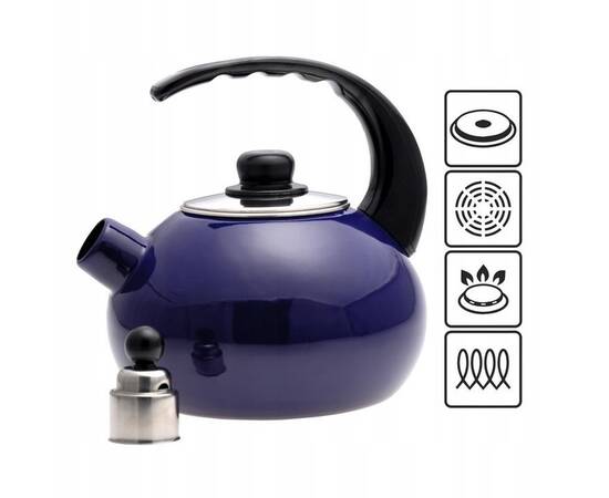 Емальований чайник зі свистком 2.5л Kamille (1039C), зображення 3