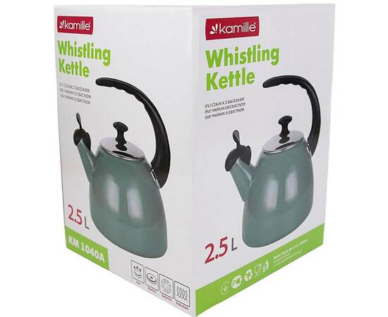 Эмалированный чайник со свистком 2.5 л Kamille (1040A), изображение 5