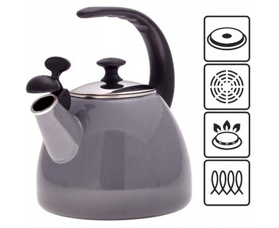 Эмалированный чайник со свистком 2.5 л Kamille (1040C), изображение 3