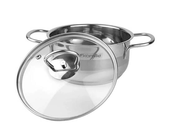 Каструля 1л 14x7 см Kamille (5410), Тип: каструля, Об'єм: 1 л, Колір: срібний, зображення 2
