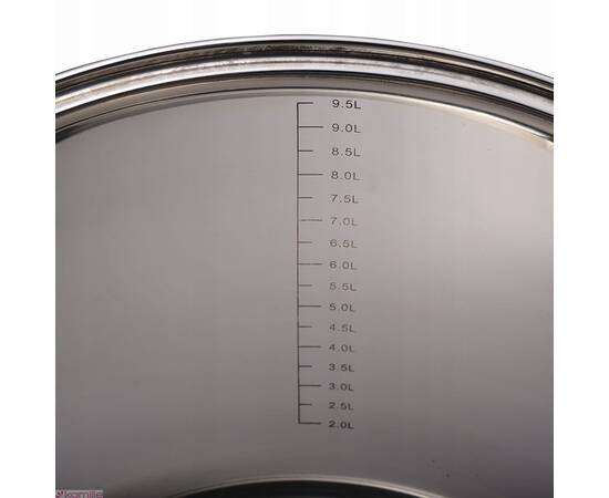 Каструля 13л 28x22 см Kamille (5405), Тип: каструля, Об'єм: 13 л, Колір: срібний, зображення 2
