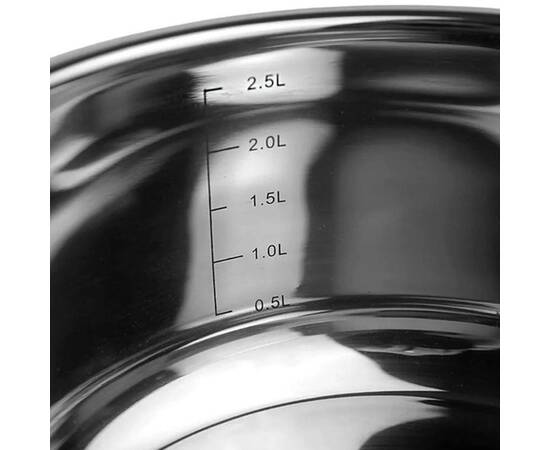 Каструля 3л 20x10 см Kamille (5413), Тип: каструля, Об'єм: 3 л, Колір: срібний, зображення 4