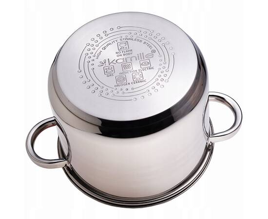 Кастрюля 4.5л 20x16 см Kamille (5401), Тип: кастрюля, Объем: 4,5 л, Цвет: серебряный, изображение 3