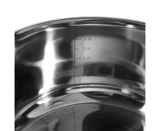 Каструля 5.5л 24x13.5 см Kamille (5415), Тип: каструля, Об'єм: 5,5 л, Колір: срібний, зображення 4