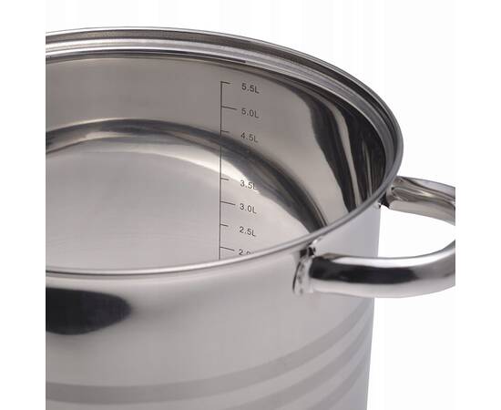 Каструля 6л 22x17 см Kamille (5402), Тип: каструля, Об'єм: 6 л, Колір: срібний, зображення 2
