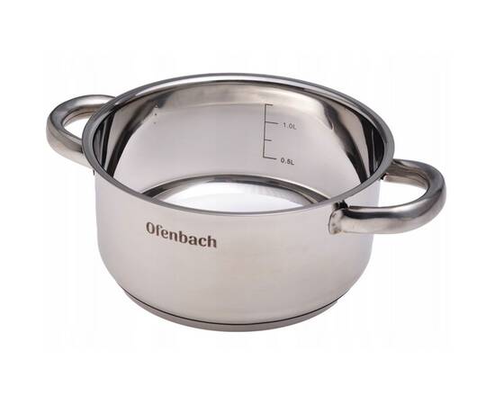 Кастрюля 1.5л 16x8 см Ofenbach (100523), Тип: кастрюля, Объем: 1,5 л, Цвет: серебряный, изображение 2