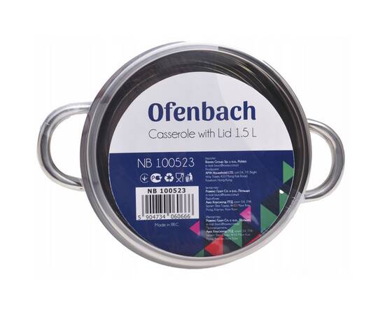 Кастрюля 1.5л 16x8 см Ofenbach (100523), Тип: кастрюля, Объем: 1,5 л, Цвет: серебряный, изображение 4