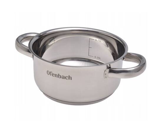 Каструля 1л 14x7 см Ofenbach (100522), Тип: каструля, Об'єм: 1 л, Колір: срібний, зображення 2
