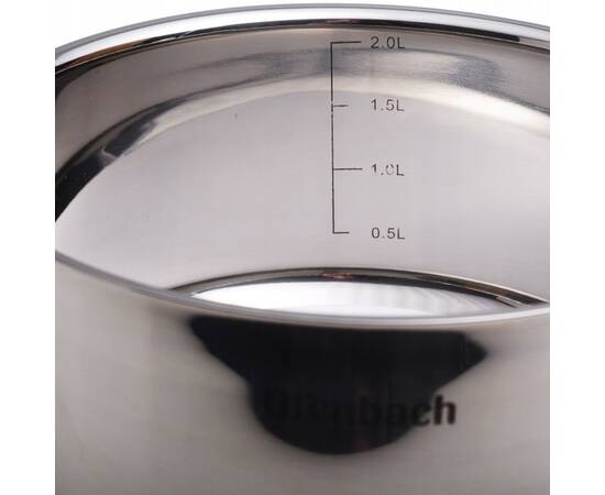 Каструля 2л 18x9 см Ofenbach (100524), Тип: каструля, Об'єм: 2 л, Колір: срібний, зображення 2