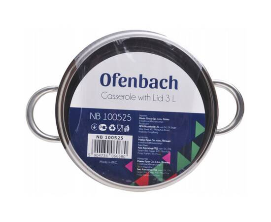 Каструля 3л 20x10 см Ofenbach (100525), Тип: каструля, Об'єм: 3 л, Колір: срібний, зображення 4