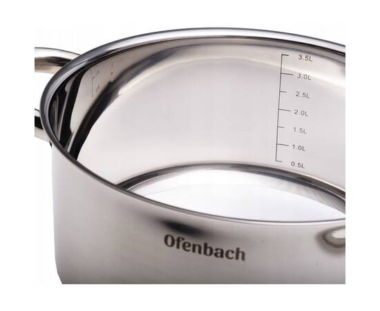 Каструля 4л 22x11 см Ofenbach (100526), Тип: каструля, Об'єм: 4 л, Колір: срібний, зображення 2