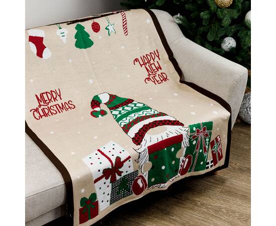 Плед 130х170 holiday gnome Прованс (031664), Цвет: зеленый, Размер: 130x170, изображение 2