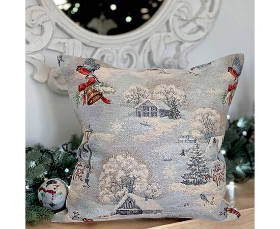 Подушка гобеленова 45х45 LiMaSo (EDEN1254-NV1), Колір: блакитний, Розмір: 45x45, зображення 3