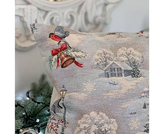 Подушка гобеленова 45х45 LiMaSo (EDEN1254-NV1), Колір: блакитний, Розмір: 45x45, зображення 4