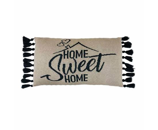 Подушка вязаная 30х45 Home, sweet home Лате (16 кисточек) Прованс (023434), Цвет: капучино, Размер: 30x45, изображение 3
