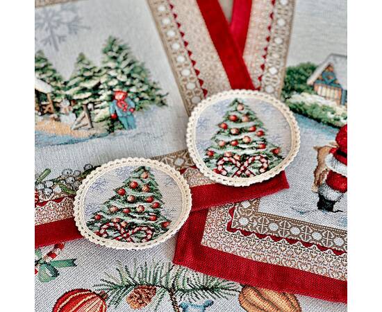 Серветка з мереживом O10 LiMaSo (FROSTY-10D), Тип: серветки, Основний колір: червоний, Форма скатертини: кругла, Розмір: Ø10, зображення 3