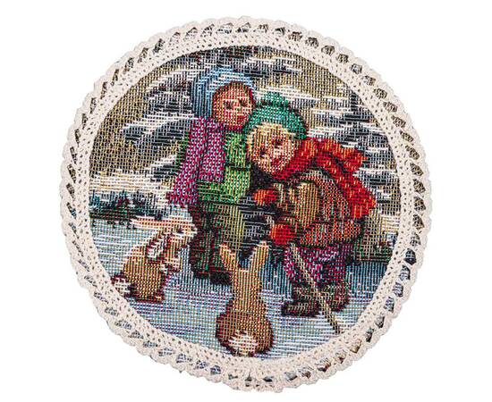 Салфетка с кружевом O10 LiMaSo (ROUND1267M-10D), Тип: салфетки, Цвет: бежевый, Форма скатерти: круглая, Размер: Ø10, изображение 2