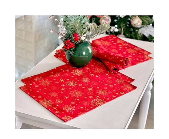 Серветка-підкладка 34х44 LiMaSo (ADHARA-34), Тип: сети та підтарільники, Основний колір: червоний, Форма скатертини: прямокутна, Розмір: 34x44, зображення 2