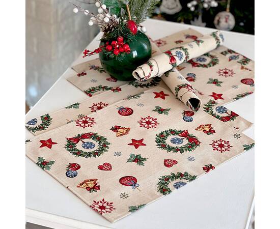 Салфетка-подкладка 34х44 LiMaSo (MERRY-34), Тип: сеты и подтарельники, Цвет: красный, Форма скатерти: прямоугольная, Размер: 34x44, изображение 2