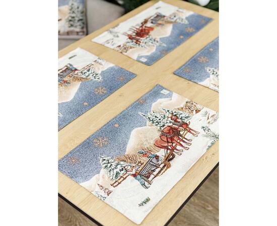 Салфетка гобеленовая Блакитне сяйво 30х50 Прованс (031369), Тип: салфетки, Цвет: голубой, Форма скатерти: прямоугольная, Размер: 30x50, изображение 3