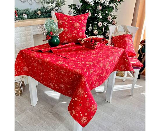 Скатертина 137x220 LiMaSo (ADHARA-220), Тип: скатертини, Основний колір: червоний, Форма скатертини: прямокутна, Розмір: 137x220, зображення 4