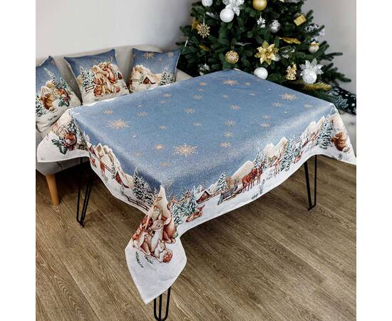 Скатертина 135х300 гобеленова Блакитне сяйво Прованс (031311), Тип: скатертини, Основний колір: блакитний, Форма скатертини: прямокутна, Розмір: 135x300, зображення 2