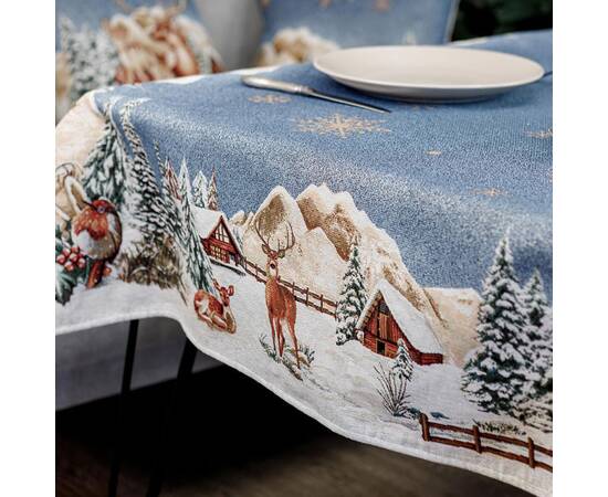 Скатерть 135х180 гобеленовая Блакитне сяйво Прованс (031305), Тип: скатерти, Цвет: голубой, Форма скатерти: прямоугольная, Размер: 135x180, изображение 4