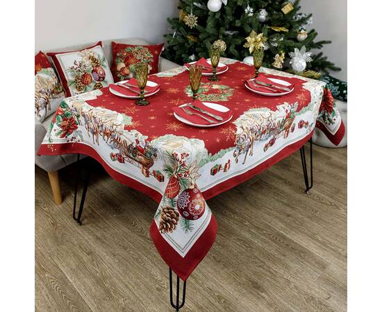Скатерть 135х180 гобеленовая PRESENT Прованс (031317), Тип: скатерти, Цвет: красный, Форма скатерти: прямоугольная, Размер: 135x180, изображение 4