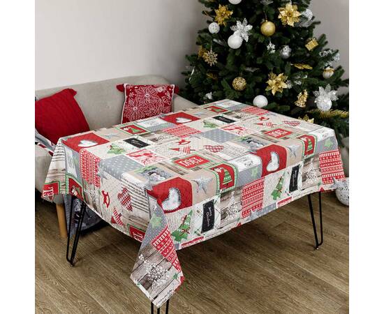 Скатертина 120x132 Merry Christmas Прованс (031422), Тип: скатертини, Основний колір: червоний, Форма скатертини: прямокутна, Розмір: 120x132, зображення 2